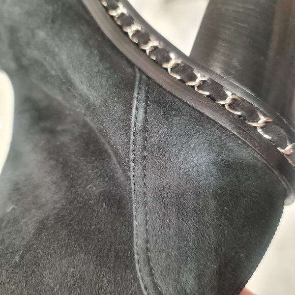 Chanel 2010 Interlocking CC Logo Black Suede Sock Boots Sz.40 - Picture 9 of 11